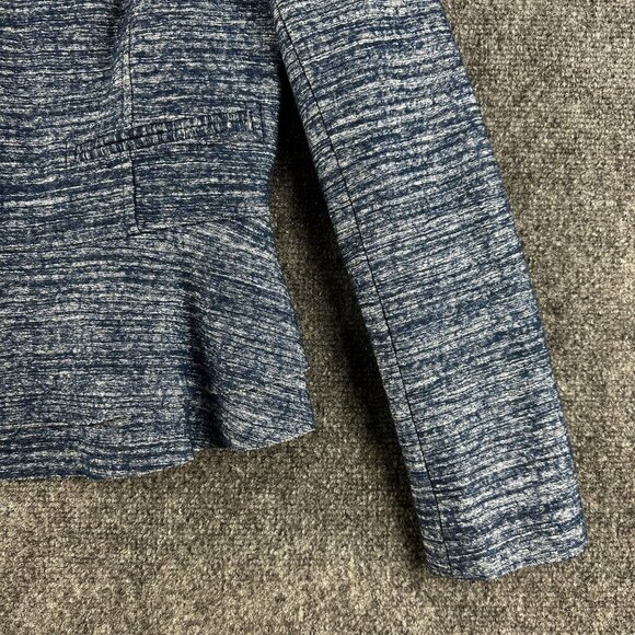 Banana Republic Sweater Women 2 Cardigan Blue Full Zip Lined Fluted Hem - Picture 3 of 8